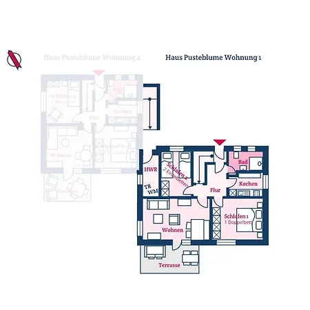 Haus Pusteblume 1 Apartament